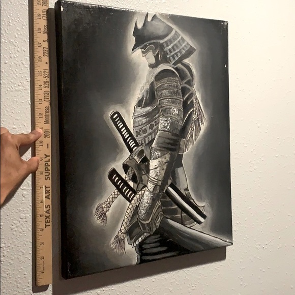 Samurai black and white acrylic one of a kind. - Picture 4 of 5